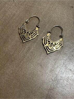 Brass Hoop Earrings - Women Jewelry
